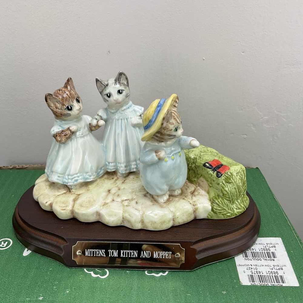 Beatrix Potter Mittens Tom Kitten & Moppet Tableau Beswick Royal Doulton 1999 - Picture 2 of 12